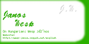 janos wesp business card